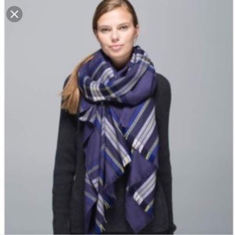 Pranayama Scarf/cape from Lululemon, purple plaid